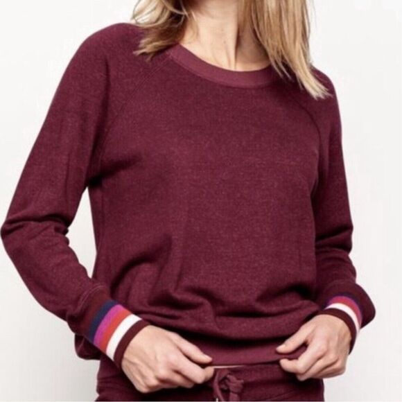 Sundry Sweatshirt Small Pullover French Terry Burgundy Long Sleeve Crew Neck - Picture 1 of 11
